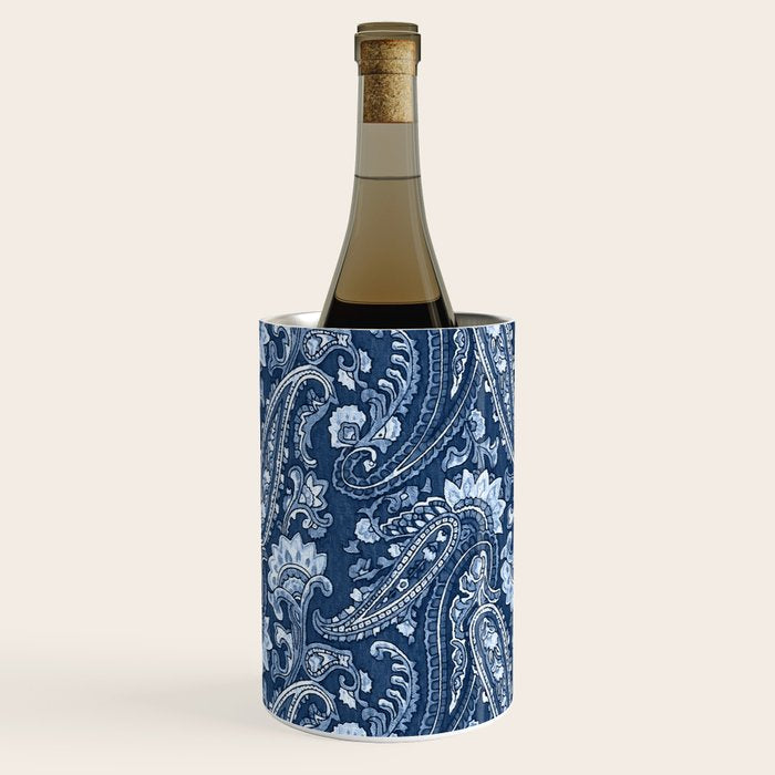 Blue indigo paisley Wine Chiller Gallery Image 3