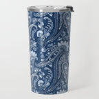 Blue indigo paisley Travel Mug Gallery Image 2