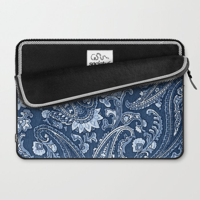 Blue indigo paisley Laptop Sleeve Gallery Image 2