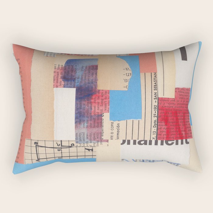 Abstract Mixed Media Collage #2 Rectangular Pillow Gallery Image 2