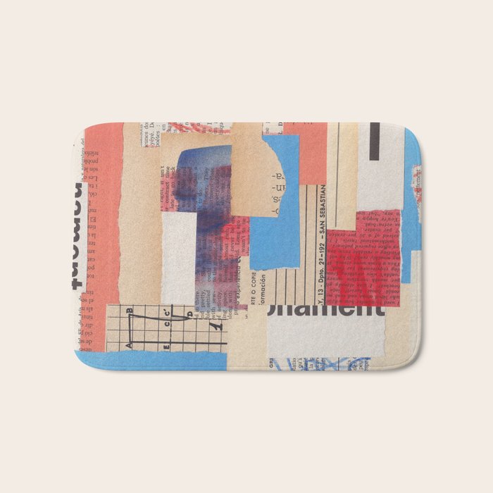 Abstract Mixed Media Collage #2 Bath Mat Gallery Image 1