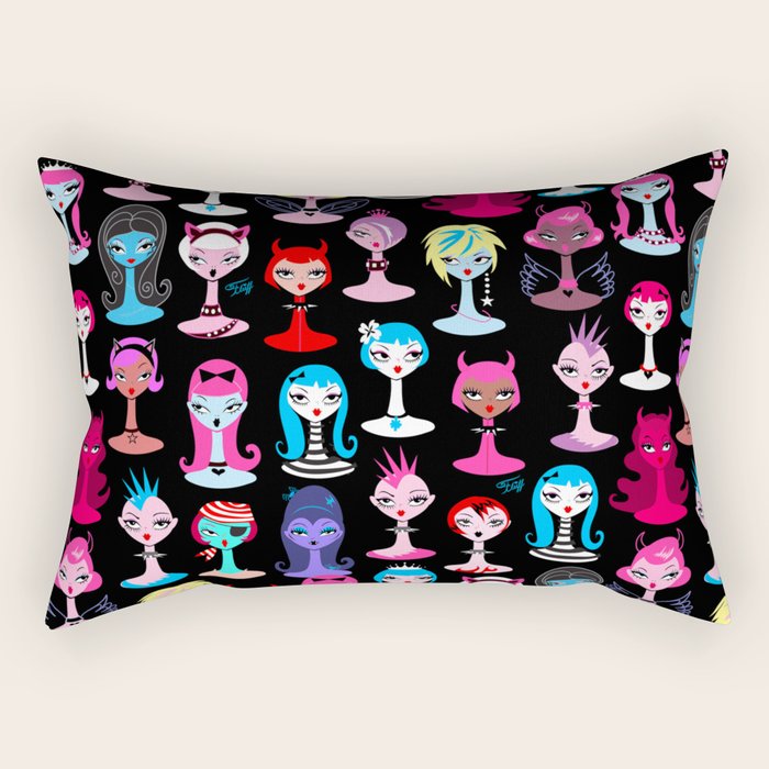 Punky Goth Dollies Rectangular Pillow Gallery Image 2