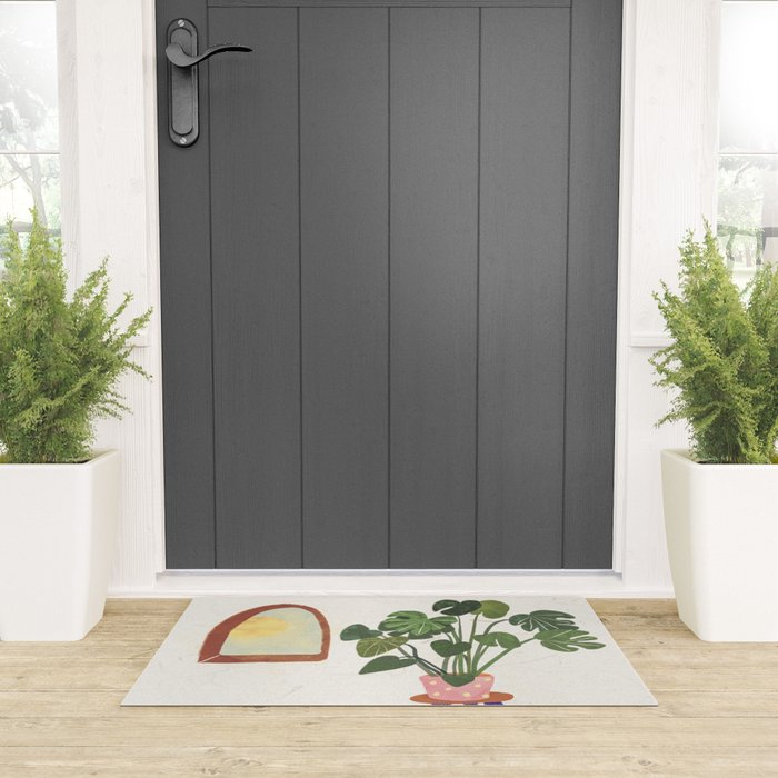 Marble Monstera Welcome Mat Gallery Image 3