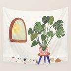 Marble Monstera Wall Tapestry Gallery Image 4