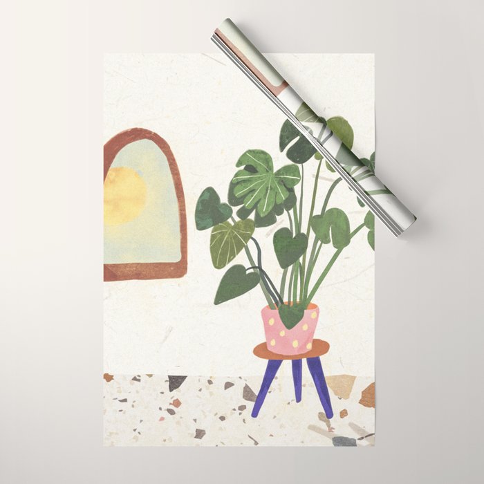 Marble Monstera Wrapping Paper Gallery Image 1