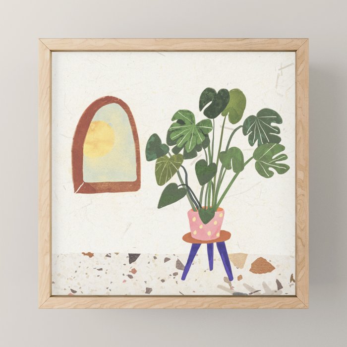 Marble Monstera Mini Art Print Gallery Image 1