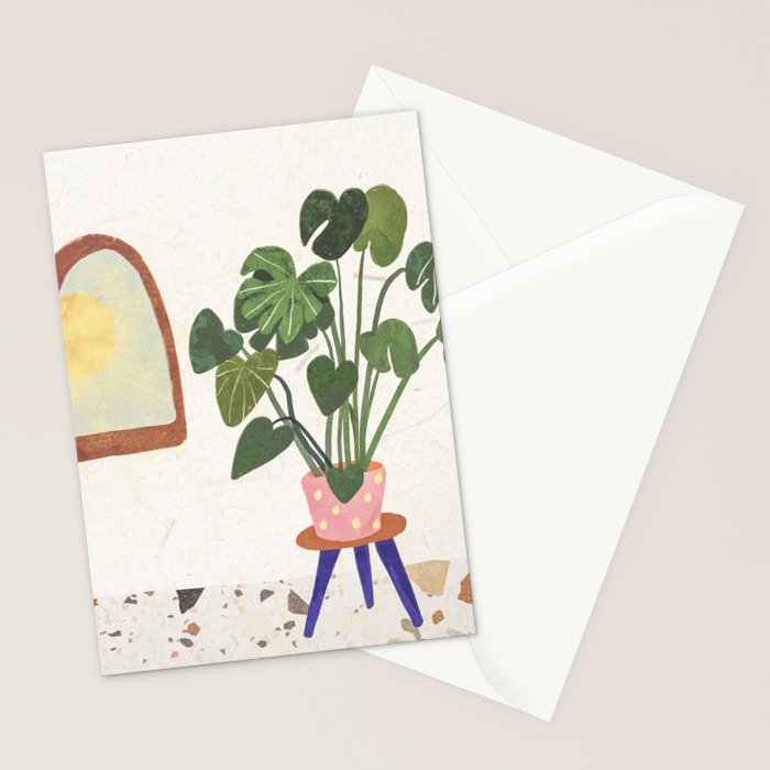 Marble Monstera Stationery Card Gallery Image 2