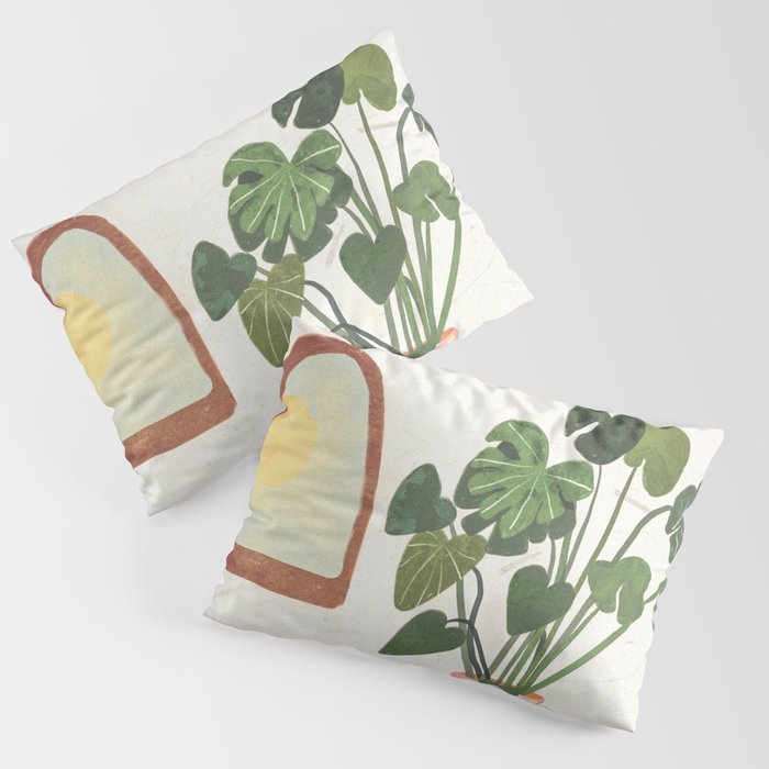 Marble Monstera Pillow Sham Gallery Image 3