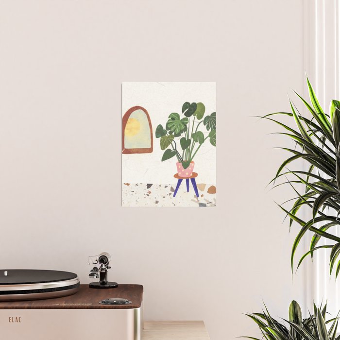 Marble Monstera Poster Gallery Image 2