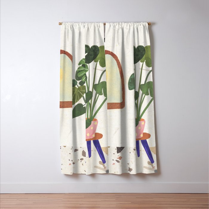 Marble Monstera Window Curtain Gallery Image 3