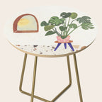 Marble Monstera Side Table Gallery Image 2