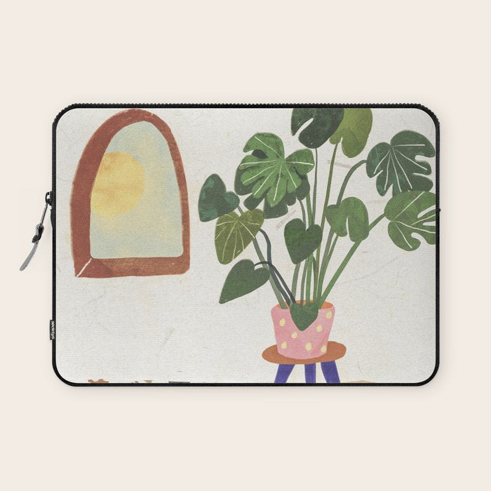 Marble Monstera Laptop Sleeve Gallery Image 1