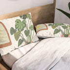 Marble Monstera Pillow Sham Gallery Image 2