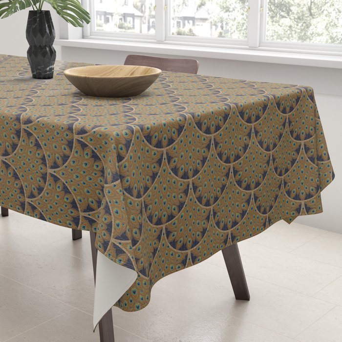 Peacock Art Deco Tablecloth Gallery Image 3