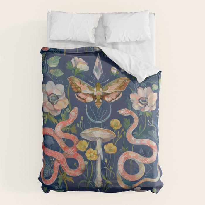 Snake Moth Mushroom  Duvet Cover Gallery Image 1