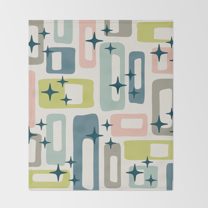 Mid Century Modern Abstract Pattern 236 Mid Mod Googie Throw Blanket Gallery Image 2