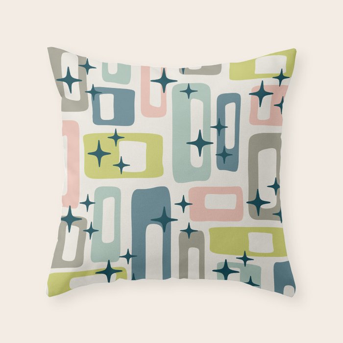 Mid Century Modern Abstract Pattern 236 Mid Mod Googie Throw Pillow Gallery Image 1