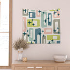 Mid Century Modern Abstract Pattern 236 Mid Mod Googie Wall Tapestry Gallery Image 2