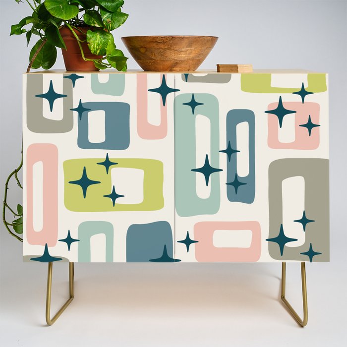 Mid Century Modern Abstract Pattern 236 Mid Mod Googie Credenza Gallery Image 1