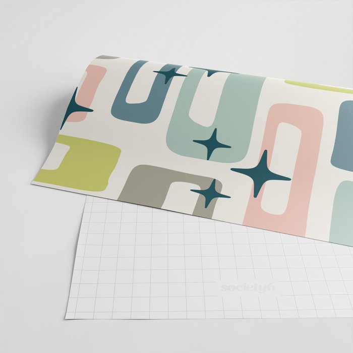 Mid Century Modern Abstract Pattern 236 Mid Mod Googie Wrapping Paper Gallery Image 2