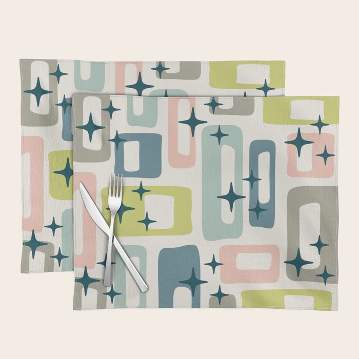 Mid Century Modern Abstract Pattern 236 Mid Mod Googie Placemat Gallery Image 1
