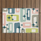 Mid Century Modern Abstract Pattern 236 Mid Mod Googie Outdoor Rug Gallery Image 1