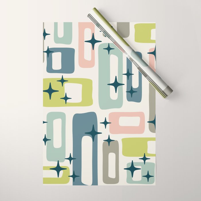 Mid Century Modern Abstract Pattern 236 Mid Mod Googie Wrapping Paper Gallery Image 1