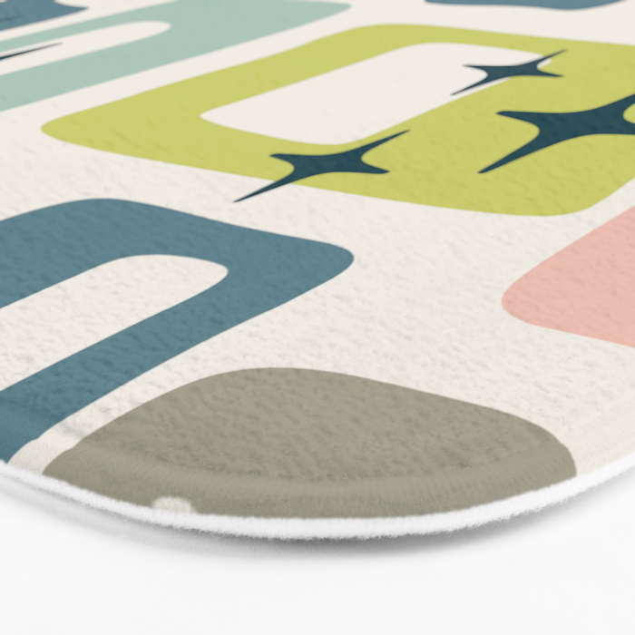 Mid Century Modern Abstract Pattern 236 Mid Mod Googie Bath Mat Gallery Image 3
