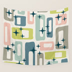 Mid Century Modern Abstract Pattern 236 Mid Mod Googie Wall Tapestry Gallery Image 4