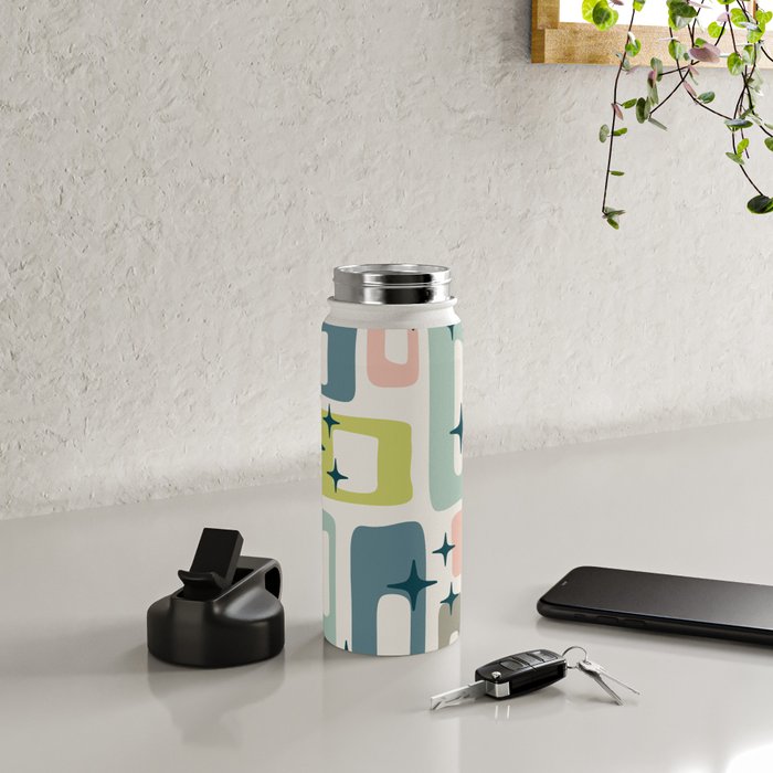 Mid Century Modern Abstract Pattern 236 Mid Mod Googie Water Bottle Gallery Image 4