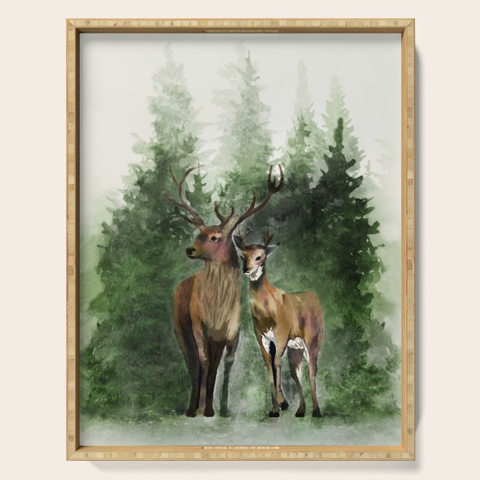Deers in the Forest Serving Tray Gallery Image 1