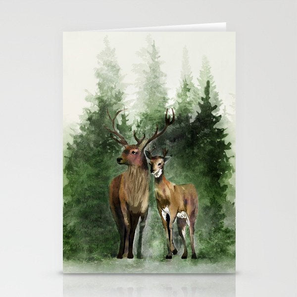 Deers in the Forest Stationery Card Gallery Image 1
