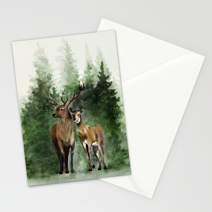 Deers in the Forest Stationery Card Gallery Image 2