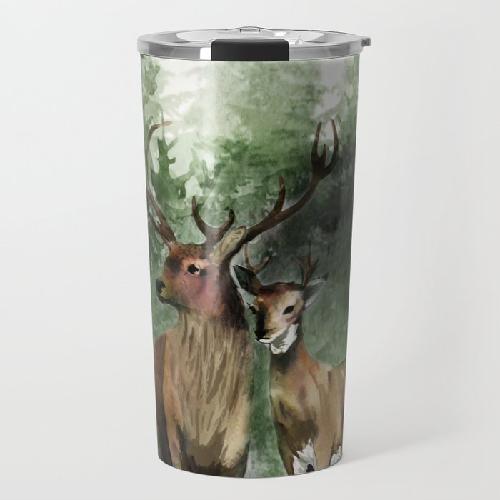 Deers in the Forest Travel Mug Gallery Image 1