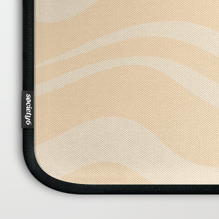 Modern Liquid Swirl Abstract Pattern in Pale Apricot Cream Laptop Sleeve Gallery Image 3