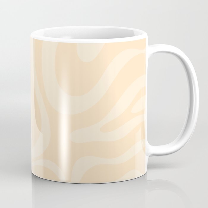 Modern Liquid Swirl Abstract Pattern in Pale Apricot Cream Coffee Mug Gallery Image 1