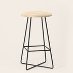 Modern Liquid Swirl Abstract Pattern in Pale Apricot Cream Stool Gallery Image 1