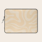 Modern Liquid Swirl Abstract Pattern in Pale Apricot Cream Laptop Sleeve Gallery Image 1