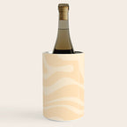 Modern Liquid Swirl Abstract Pattern in Pale Apricot Cream Wine Chiller Gallery Image 2
