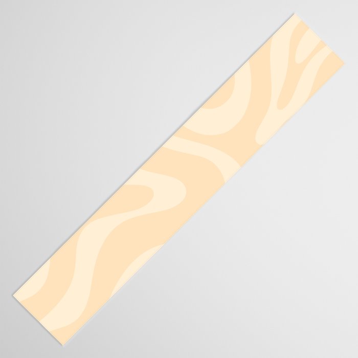 Modern Liquid Swirl Abstract Pattern in Pale Apricot Cream Table Runner Gallery Image 3