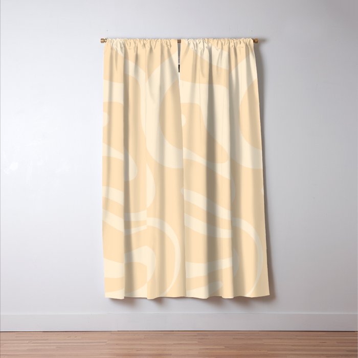 Modern Liquid Swirl Abstract Pattern in Pale Apricot Cream Window Curtain Gallery Image 3