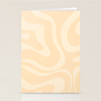 Modern Liquid Swirl Abstract Pattern in Pale Apricot Cream Stationery Card Gallery Image 2