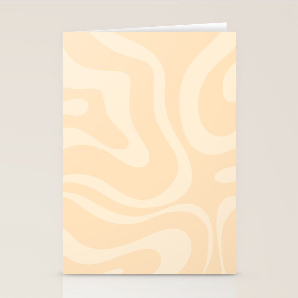 Modern Liquid Swirl Abstract Pattern in Pale Apricot Cream Stationery Card Gallery Image 2
