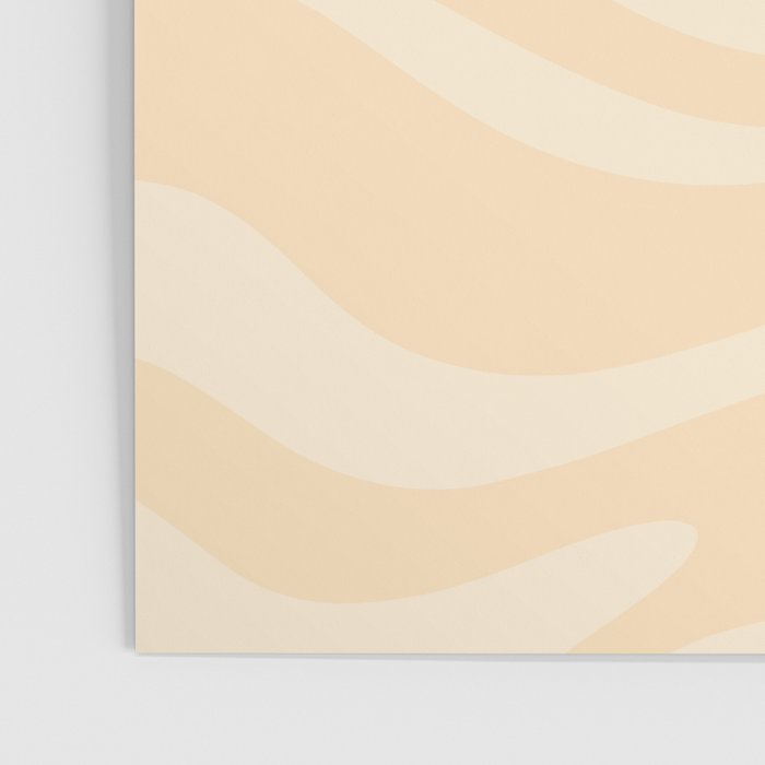 Modern Liquid Swirl Abstract Pattern in Pale Apricot Cream Poster Gallery Image 3
