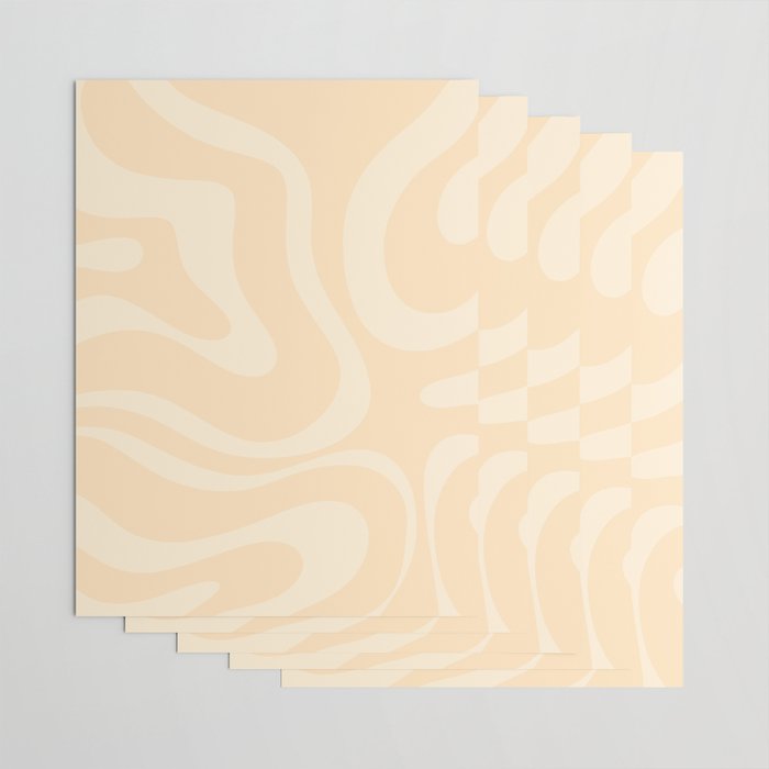 Modern Liquid Swirl Abstract Pattern in Pale Apricot Cream Wrapping Paper Gallery Image 3
