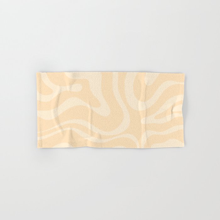 Modern Liquid Swirl Abstract Pattern in Pale Apricot Cream Bath Towel Gallery Image 1