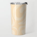 Modern Liquid Swirl Abstract Pattern in Pale Apricot Cream Travel Mug Gallery Image 2