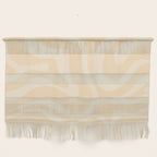 Modern Liquid Swirl Abstract Pattern in Pale Apricot Cream Wall Hanging Gallery Image 1