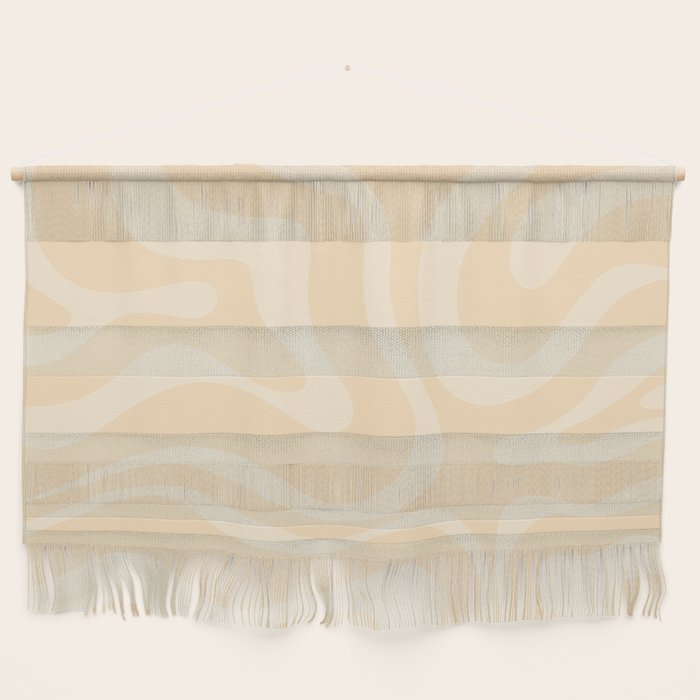 Modern Liquid Swirl Abstract Pattern in Pale Apricot Cream Wall Hanging Gallery Image 1