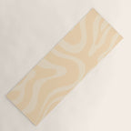 Modern Liquid Swirl Abstract Pattern in Pale Apricot Cream Yoga Mat Gallery Image 1